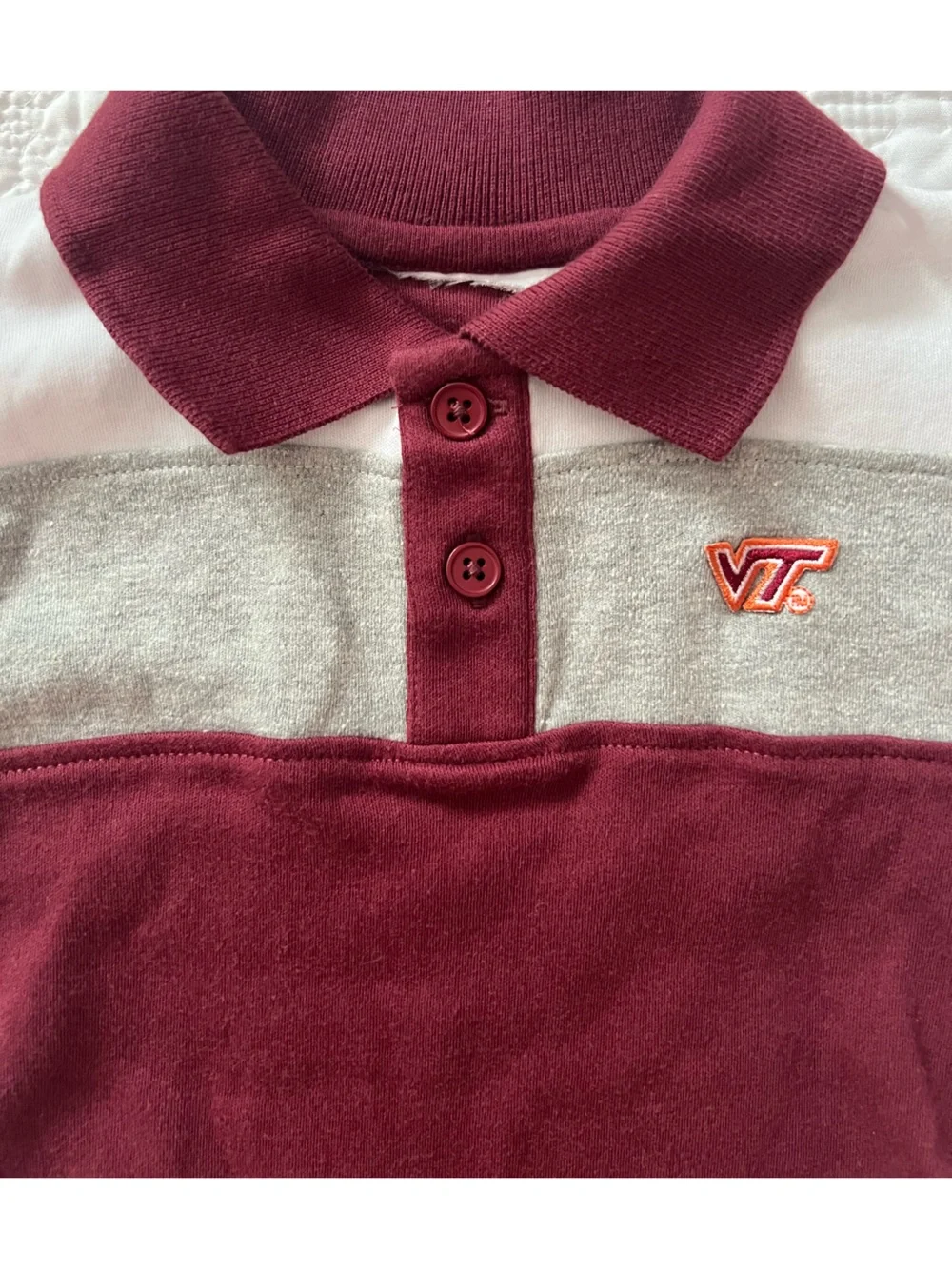 Virginia Tech Maroon Polo One-Piece for Baby  6-9mo.